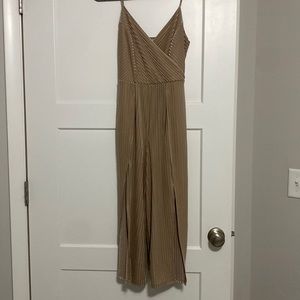 Love, Fire Tan Velvet Jumpsuit